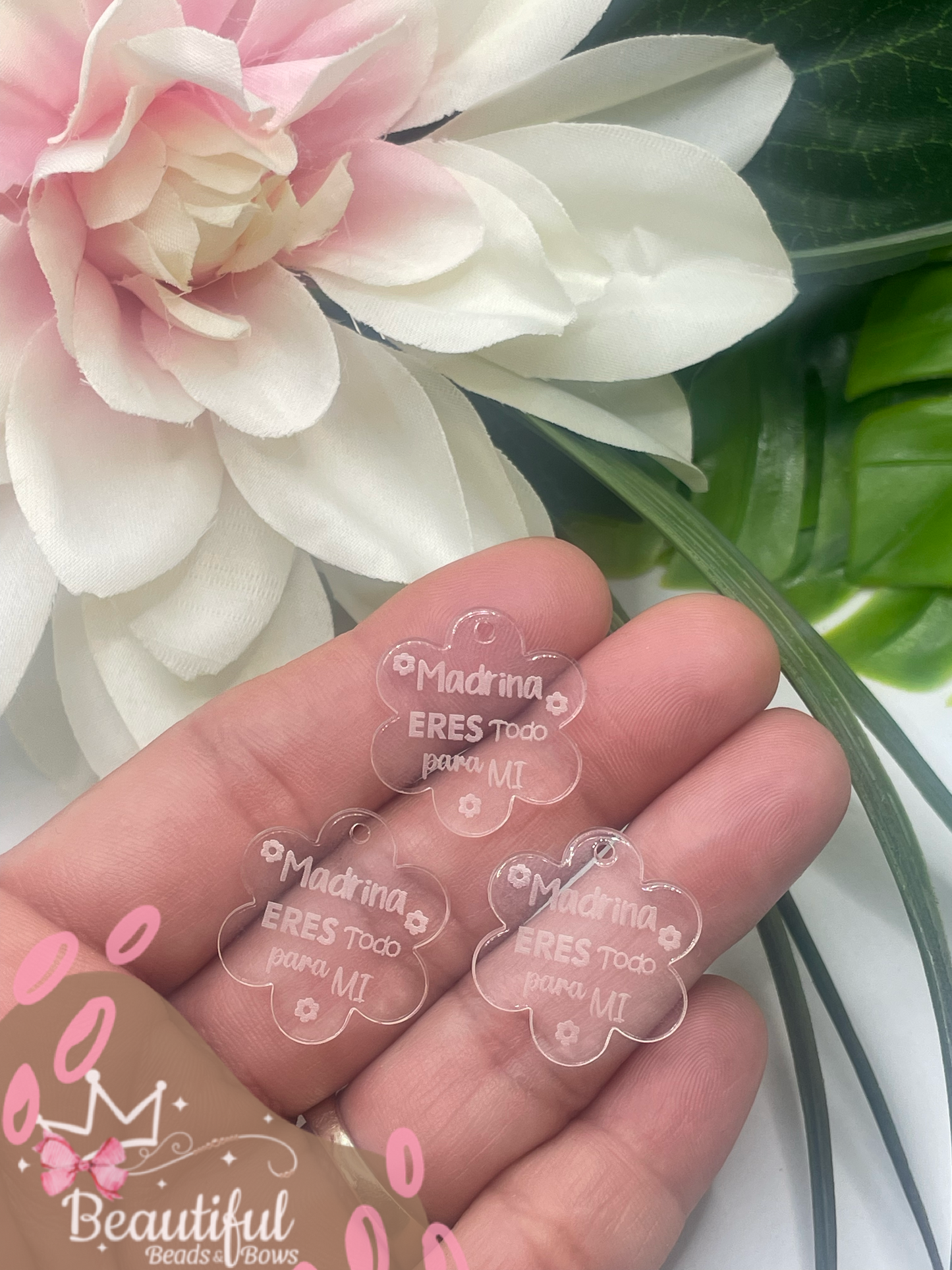 Dijes Acrílicos Flor Madres